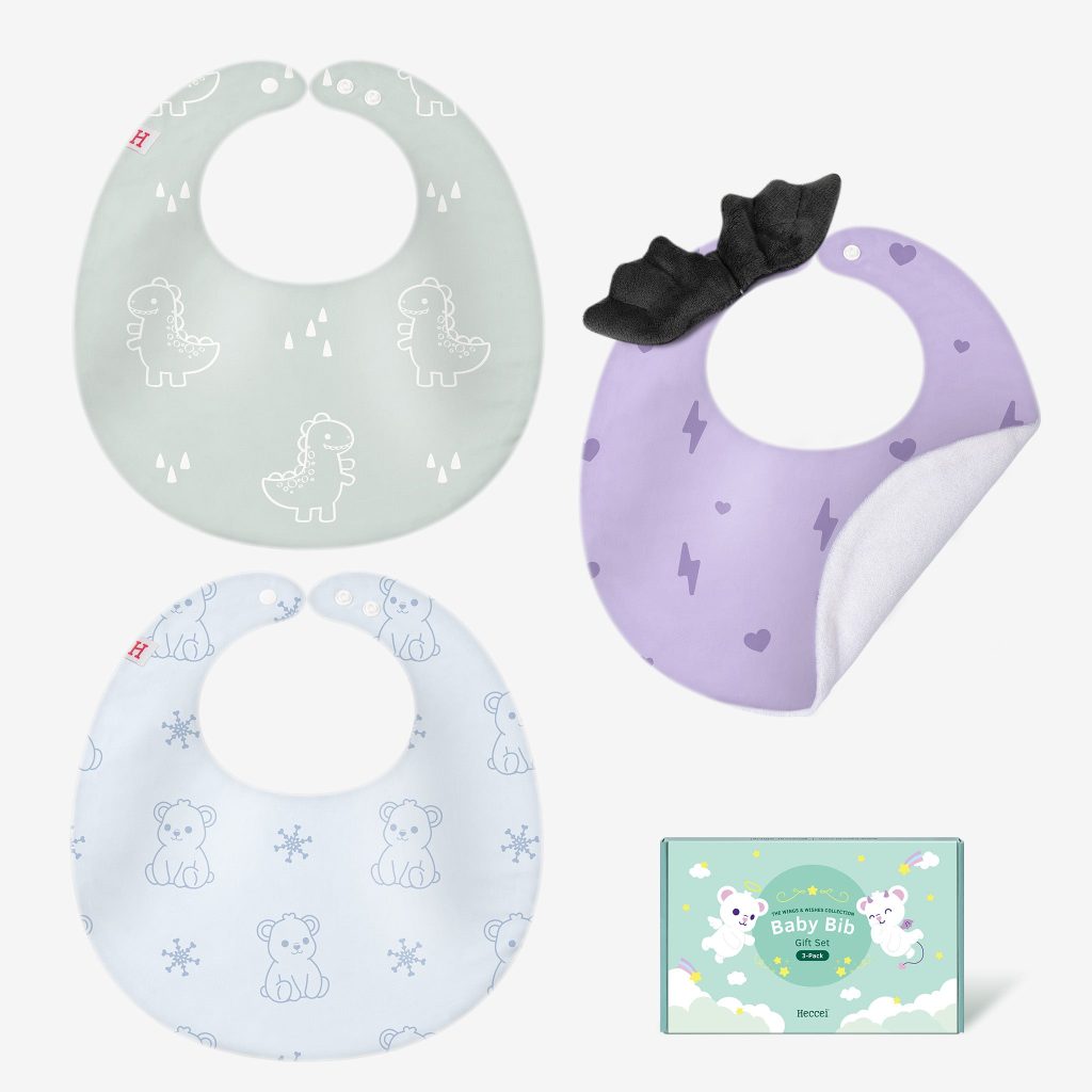 Baby Bibs 3-Pack Gift Set - Little Devil-Hecceibear & Pottyrex