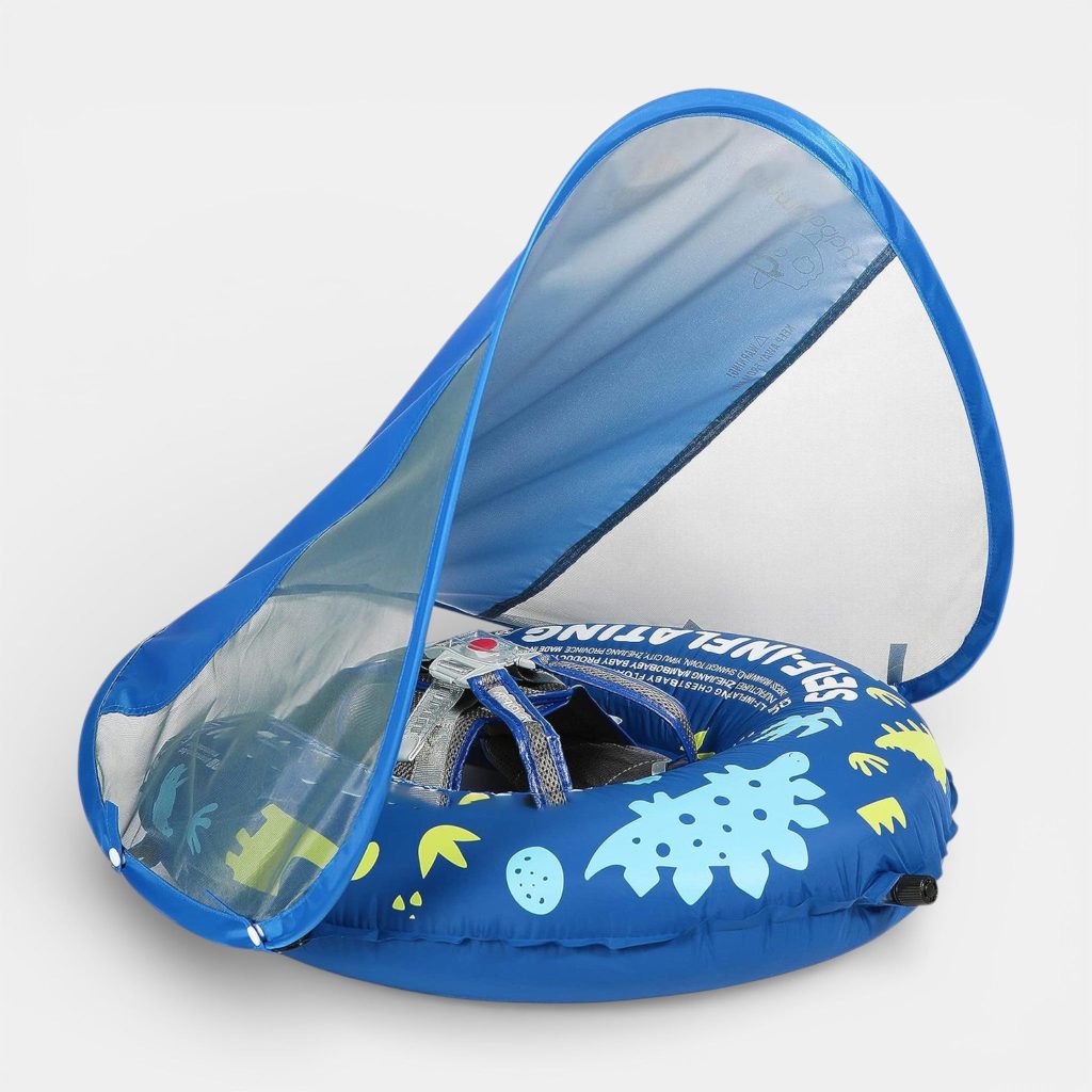 Mambobaby Go™  PackRise™  Self-Inflating Travel Chest Float - Dino Splash