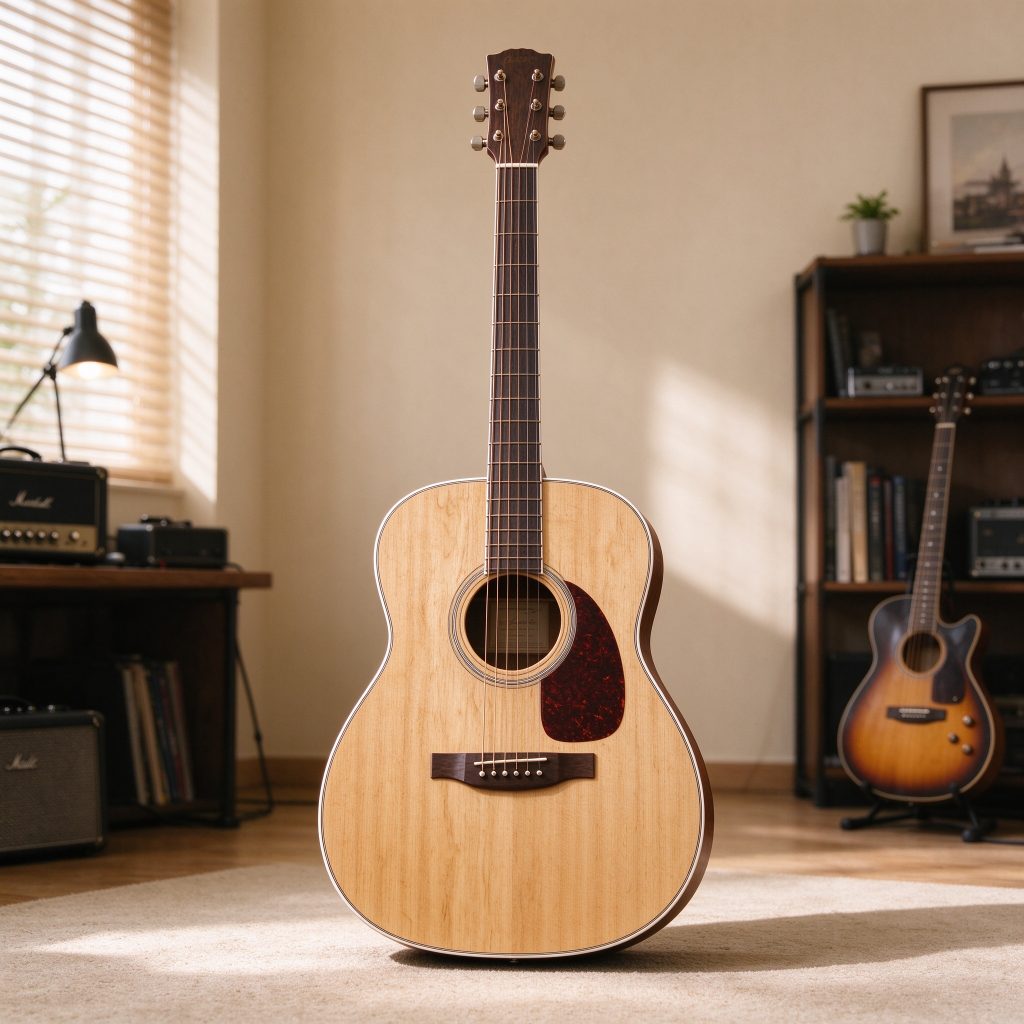 Classical 39 Inch Full Elm Retro Original Color Wood Guitar for Beginner