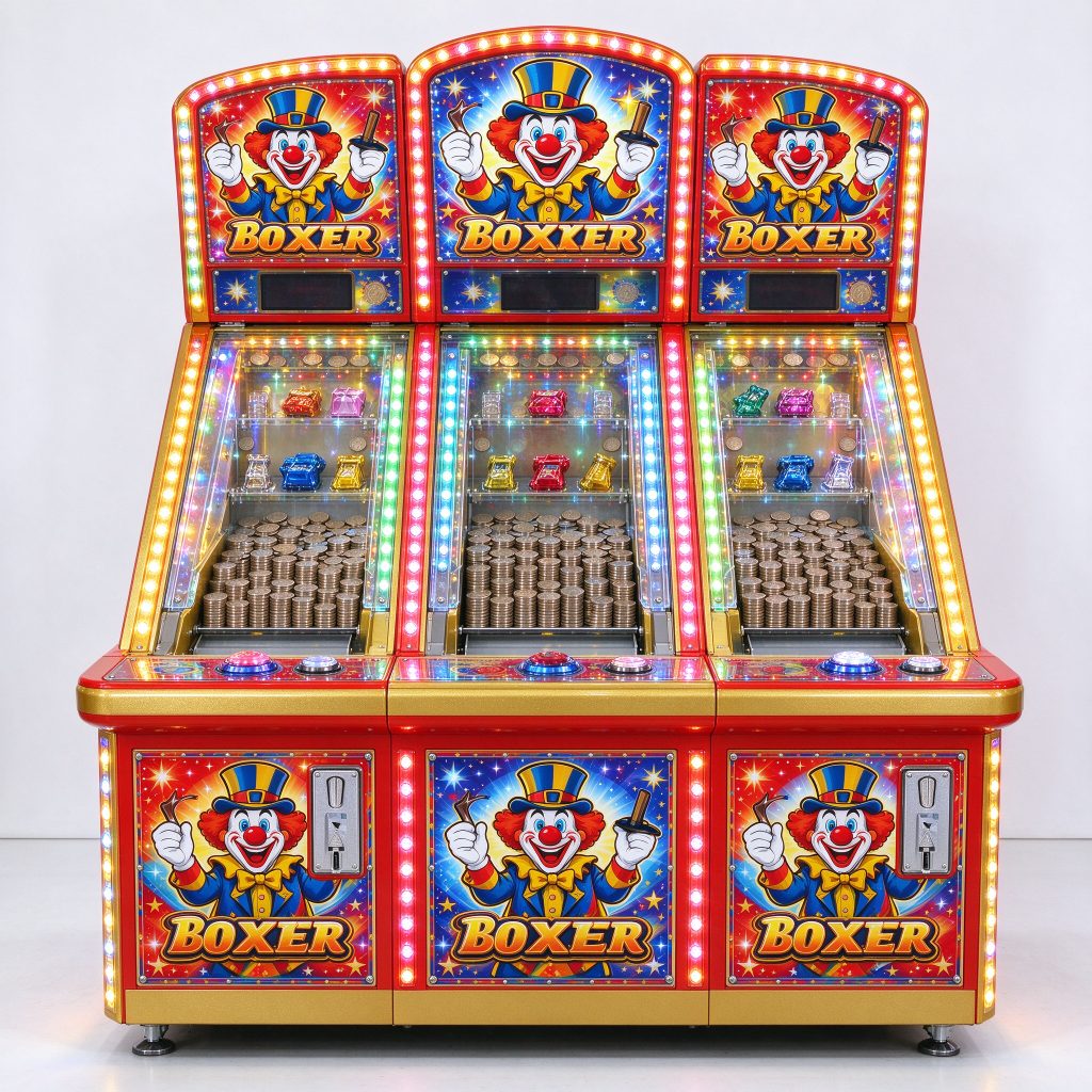 3-Player Clown Magician Coin Pusher