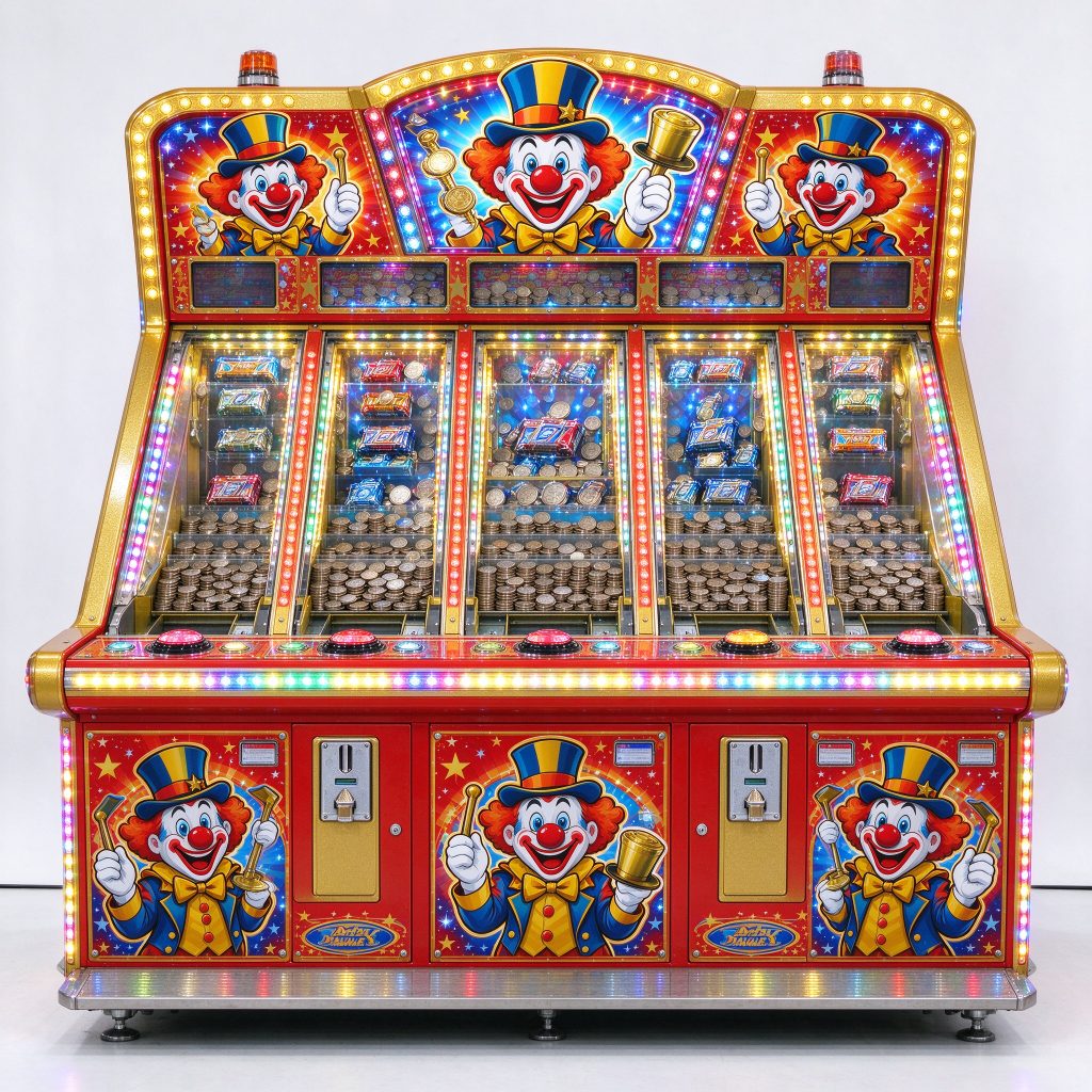 5-Player Clown Magician Coin Pusher