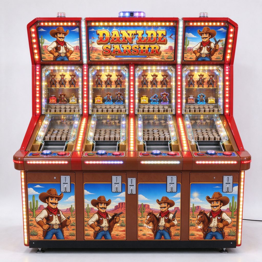 4-Player Western Cowboy Coin Pusher