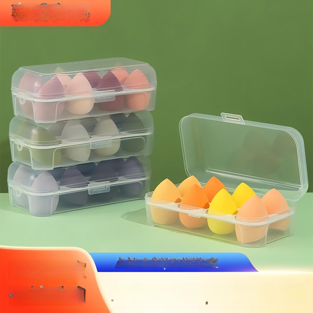 8-Slot Makeup Sponge Set with Storage Case