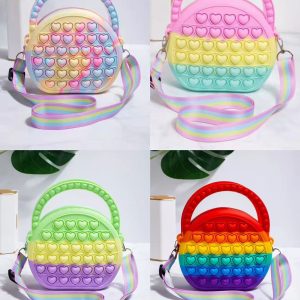 Heart Pattern Silicone Crossbody Bag