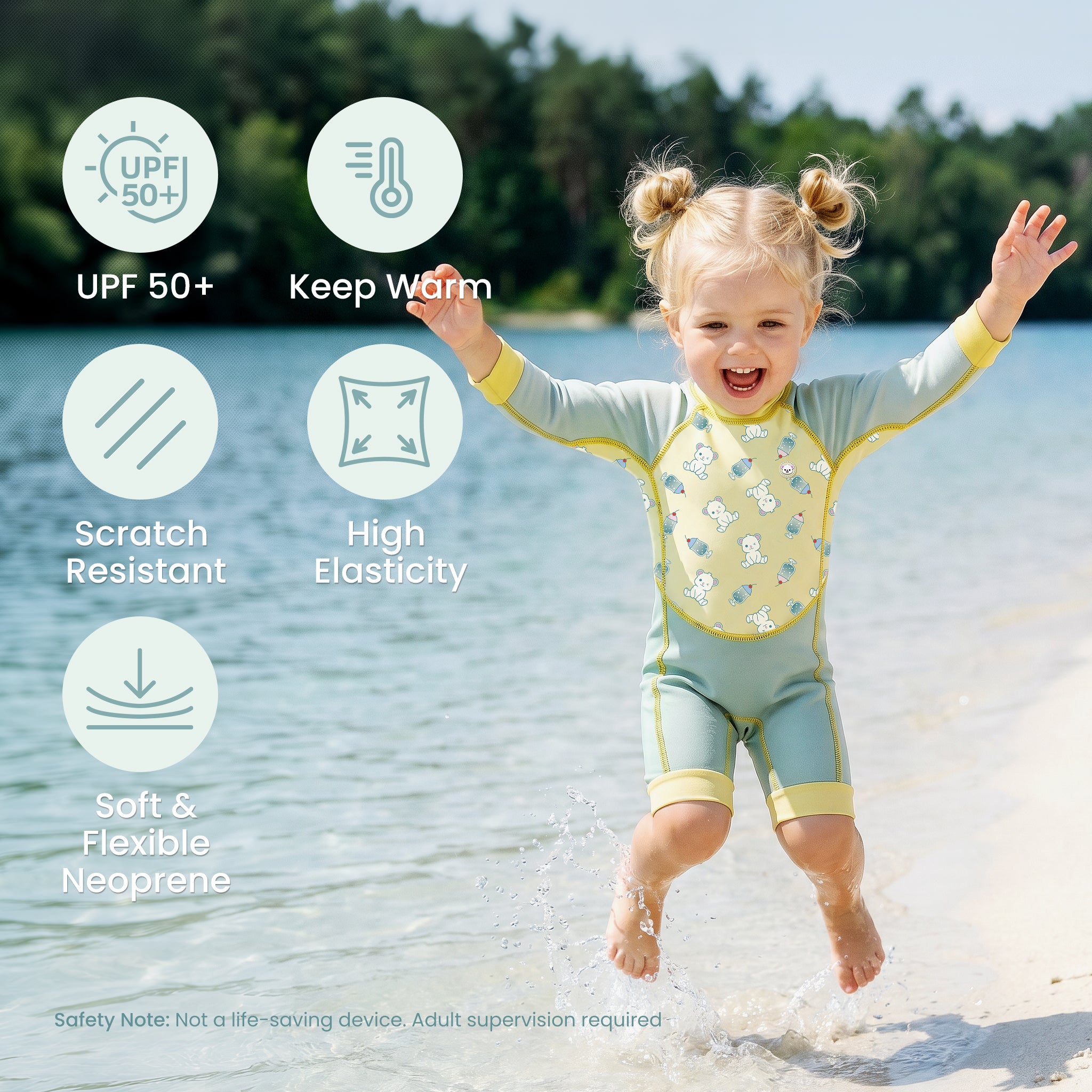 Baby Swim Wetsuit - Hecceibear Green - Image 2