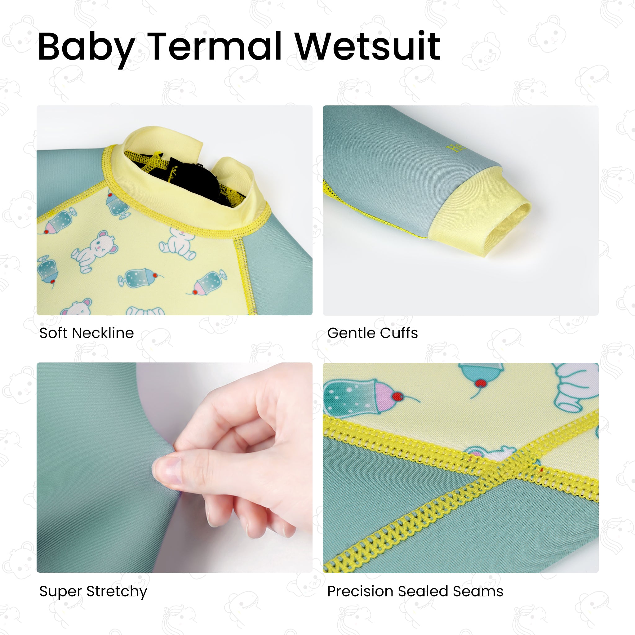 Baby Swim Wetsuit - Hecceibear Green - Image 4