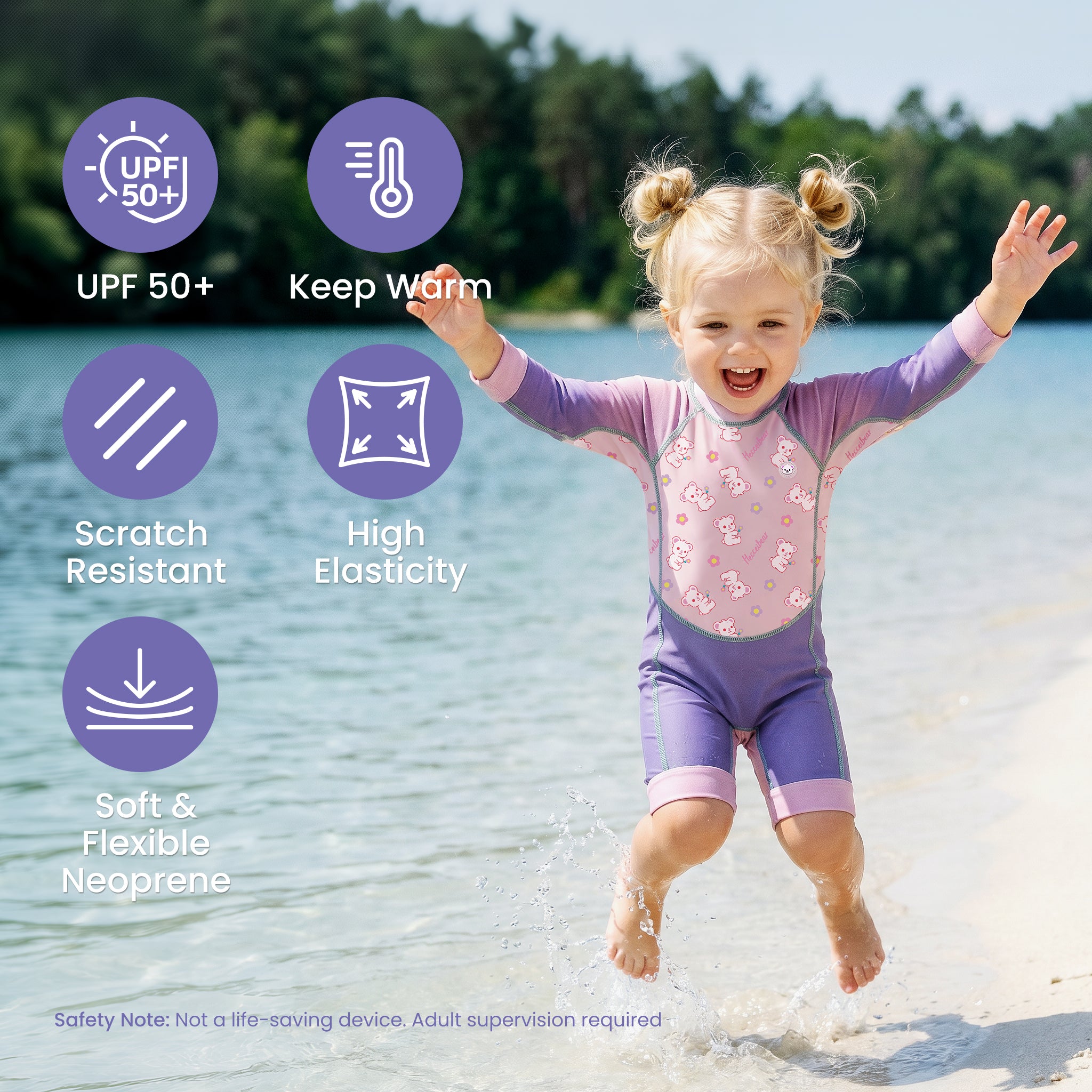 Baby Swim Wetsuit - Hecceibear Purple - Image 2